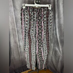 Indero Pants Straight Leg Summer Colorful Paisley Boho Hippie Elephant  Sz S/M